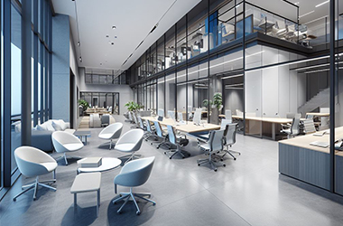 White interior fit out construction